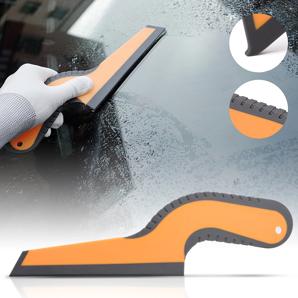 FOSHIO Rubber Scraper for Window Tinting Carbon Fiber Vinyl Windshield Handle Water Wiper Squeegee Car Wrapping Application Tool