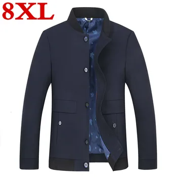 

8XL 7XL 6XL Men plus Size Casual Long Jacket Spring Autumn Male Business Windbreak Thin Outwear Parka Loose Varsity Bomber Coat