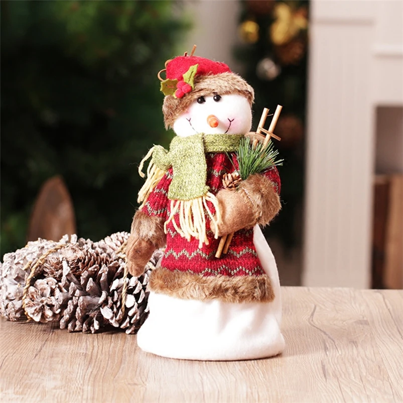 Snowman Новогодний adornos de navidad Рождественский Санта-Клаус снеговик лося куклы стоящая Статуэтка Navidad рождественские украшения для дома - Цвет: Snowman