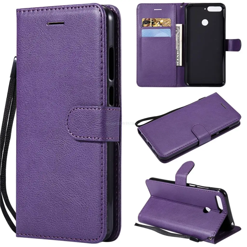 Case For Huawei Y6 2018 Y 6 ATU-LX1 ATU-L21 ATU-L11 ATU-L22 ATU-LX3 Flip Leather Wallet Cover ATU LX1 L21 L11 L22 LX3 phone case pu case for huawei