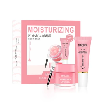 

Sleeping Lip Mask Moisturizing Kit With Brush Long Lasting Remove Dead Skin Gel Exfoliate Nourish Lips Care Set