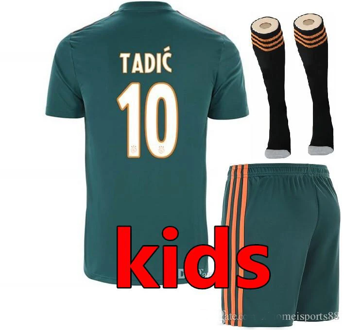 Ajaxes/; Детский комплект; носки; Футбольная Футболка; ; ; DE JONG TADIC ZIYECH VAN BEEK NERES ZIYECH; Детская футбольная рубашка; - Цвет: away