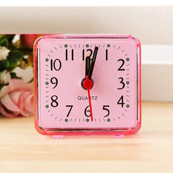

GEZICHTA Alarm Clock, Square Portable Plastic Table Clock Battery Operated Bed Clock for Student Adult Morning Call