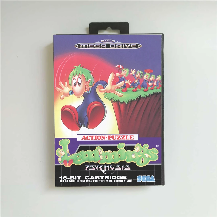 

Lemmings - EUR Cover With Retail Box 16 Bit MD Game Card for Sega Megadrive Genesis Video Game Console