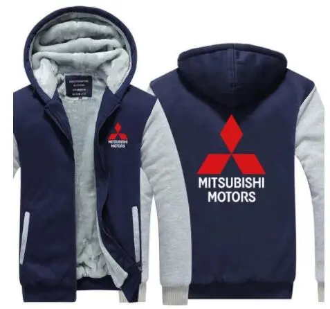 Winter Men Casual Mitsubishi sweatshirt Fleece zipper hoodies coat Man new arrived jackets