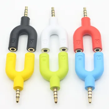 

Laptop Mobile Lover headset Spliter mobile phone Converter line 3.5mm conversion head microphone adapter