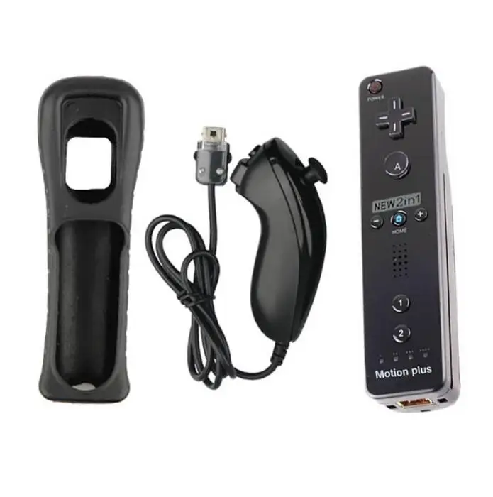 As Photo Show Черный беспроводной пульт дистанционного управления для nintendo wii Motion Plus+ ДЖОЙСТИК Nunchuck для nintendo wii аксессуары - Цвет: As Photo Show