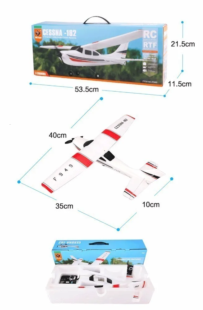 Wltoys F949 RC самолет дистанционного Управление игрушка 2,4G с трёхмерными чертёжами 3-канальный блок питания на открытом воздухе планера со встроенным USB Batterty ZLRC