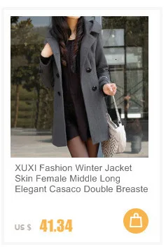 XUXI, Женское пальто, осенне-зимняя куртка, шерстяное кашемировое пальто, Женское пальто, черная приталенная теплая одежда размера плюс 4XL FZ278