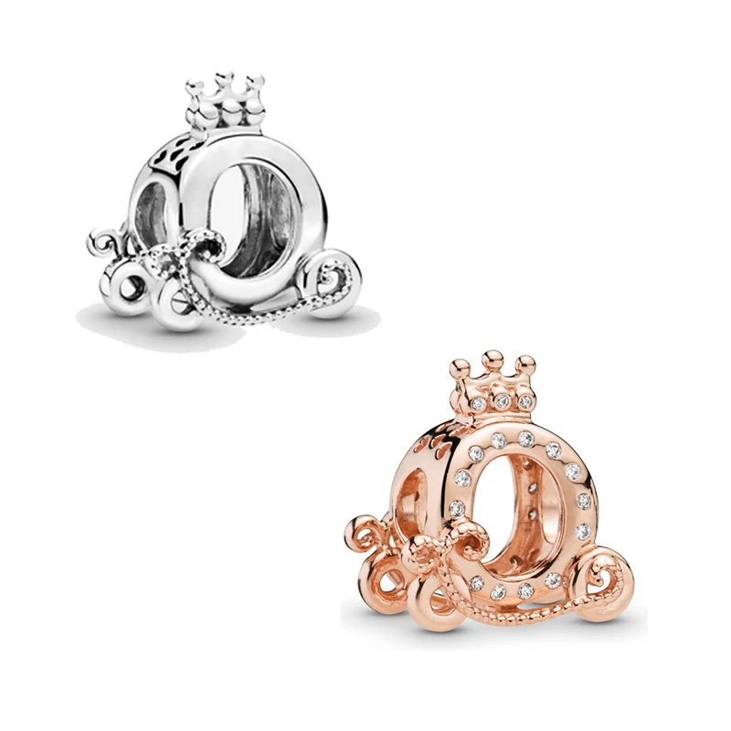 

2 Colors Crown Carriage Beads for Jewelry Making Princess Car Charm Beads for Charms Bracelets Sterling Silver 925 Jewelry 2019