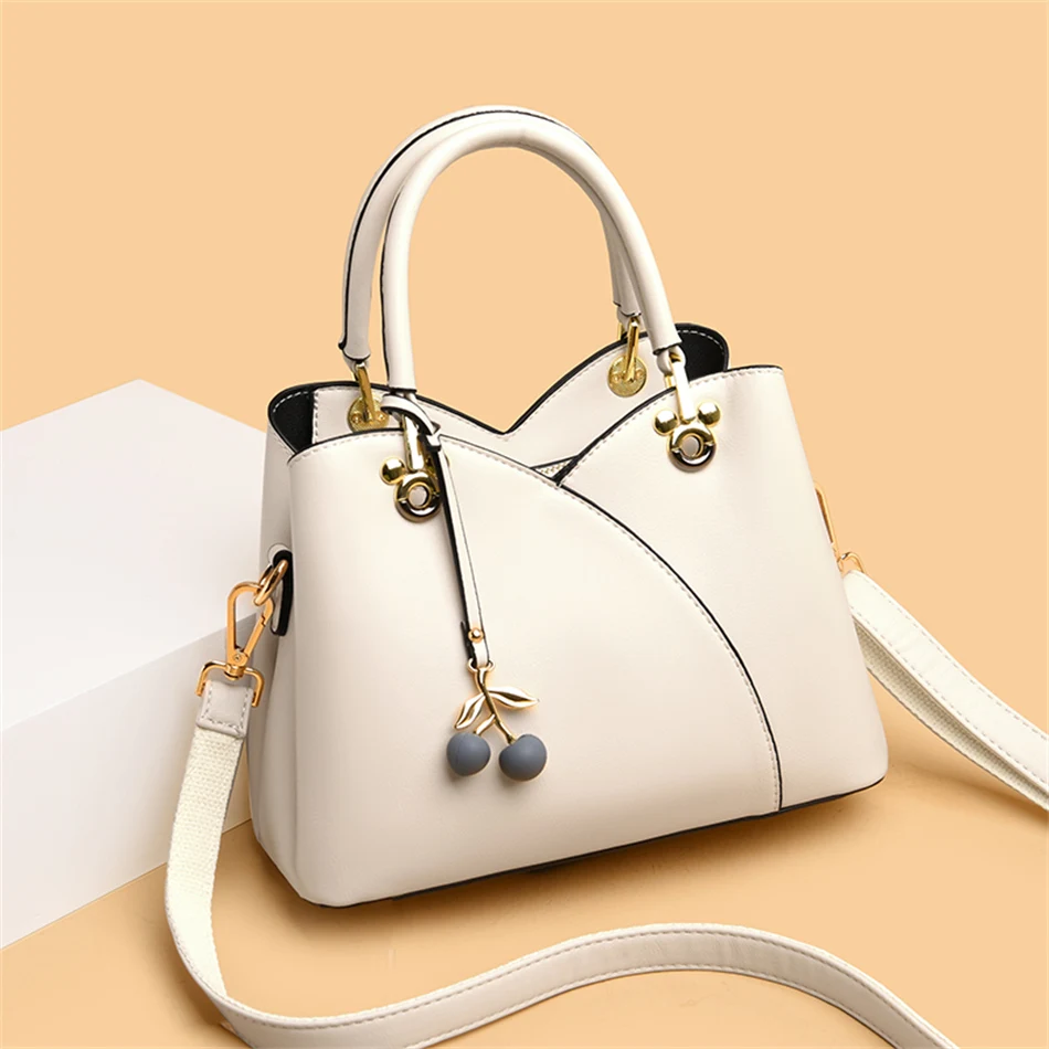 2022 Brand Luxury Handbag Women's Stitching Designer Shoulder Crossbody Bag Soft Leather Ladies Messenger Casual Tote Sac A Main