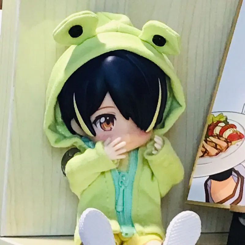 Молли ob11 свинья 1/12 bjd пальто куклы желтый с изображением утки лягушки на молнии
