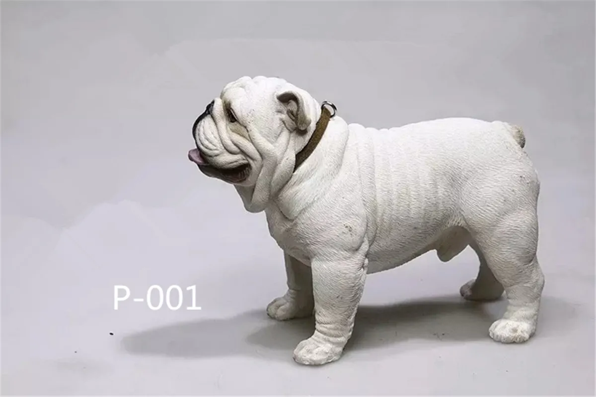 Solid PVC White English Bulldog Dog Figurine Model Figure 17cm 