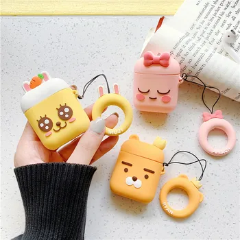 

For AirPod 2 Case 3D Carrot Bow Rabbit Lion Cartoon Soft Silicone Earphone Cases For Apple Airpods Case Cute Cover Funda