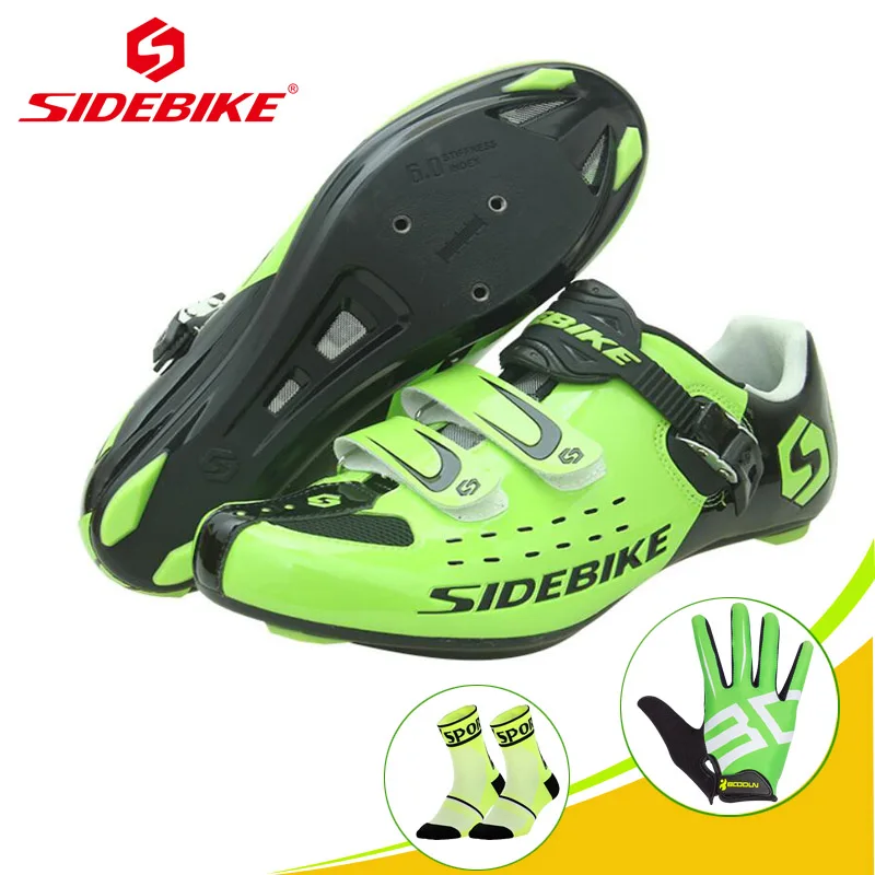Sidebike/Мужская обувь для велоспорта; обувь для шоссейного велосипеда; обувь для езды на велосипеде; sapatilha ciclismo; обувь для езды на велосипеде; самоблокирующиеся дорожные кроссовки - Цвет: SD001 green