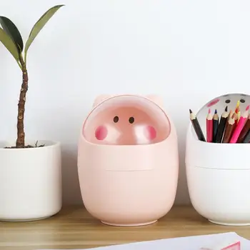 

1Pcs Cute Mini Waste Bin Desktop Garbage Box Table Dustbin Home Office Bathroom Trash Can Garbage Paper Basket Trash Container