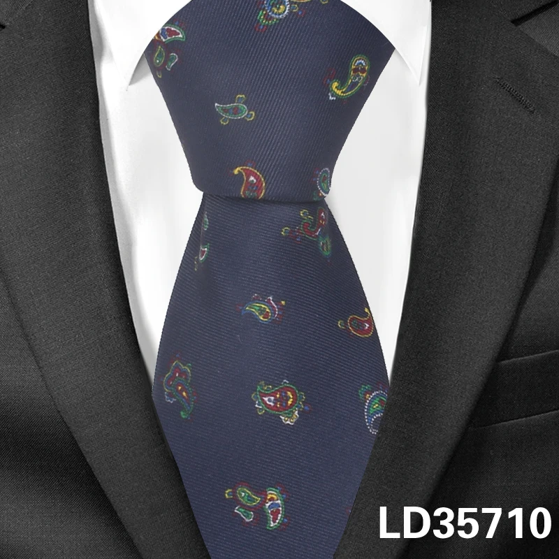 LD35710 Галстук с цветочным принтом для мужчин и женщин, классический модный галстук на шею для свадьбы, повседневные мужские галстуки, костюмы, 7 см Ширина галстука - Цвет: LD35710