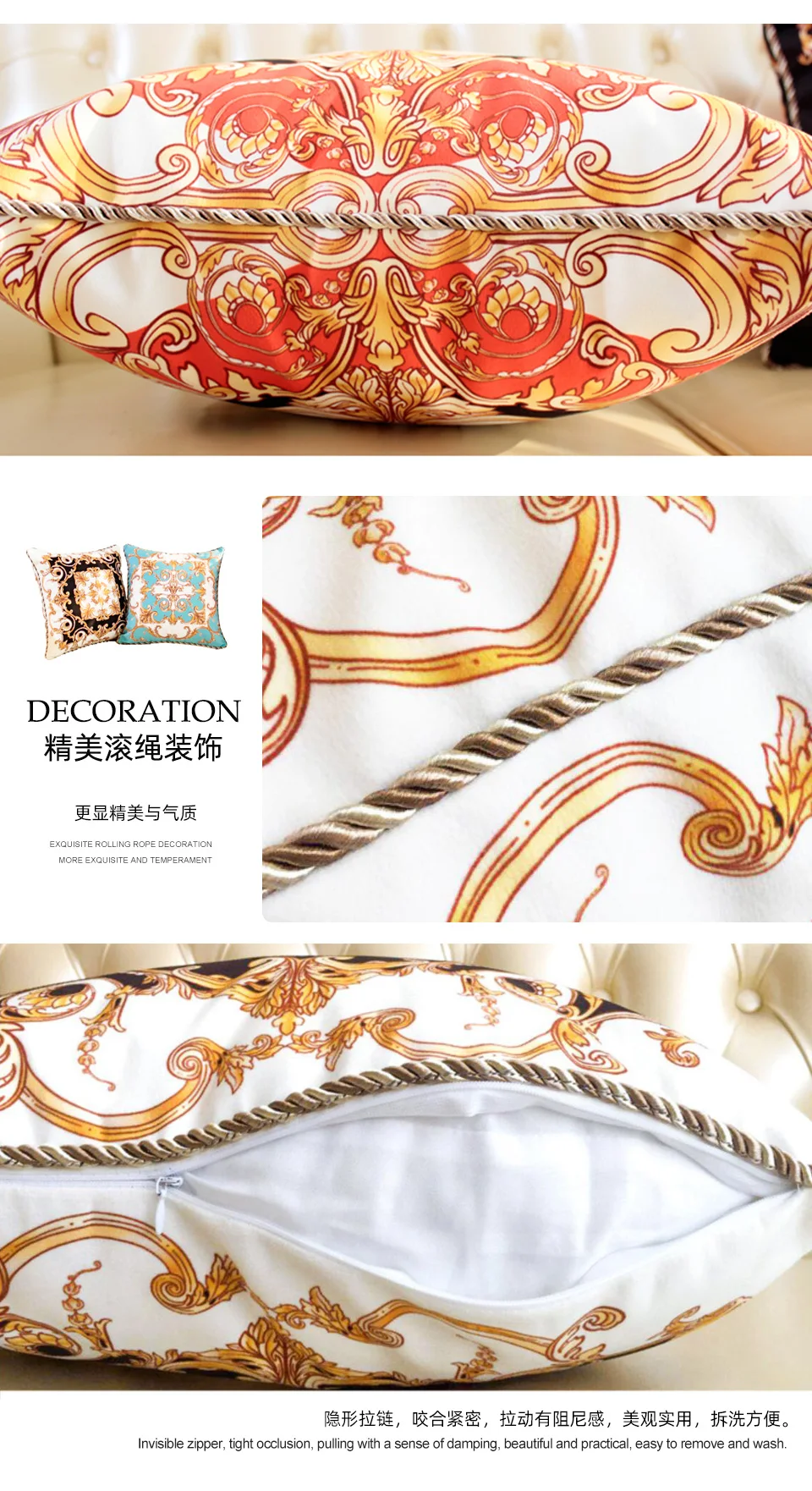 Высококачественный Европейский Стиль, дизайн, с принтом, золотой, красный, патерн, свадебные подушки, Наволочки, Роскошный чехол для подушки