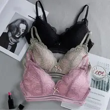 Черный сексуальный бюстгальтер, набор треугольных тонких чашечек, цветочное женское зеленое нижнее белье, модное без стального кольца, кружевной светильник, фиолетовый бюстгальтер, комплект трусов