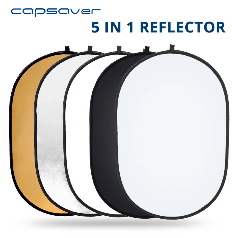 Складной отражатель capsaver 60*90 см 5 в 1 многодисковый фотоотражатель 24*35 дюймов портативный Овальный