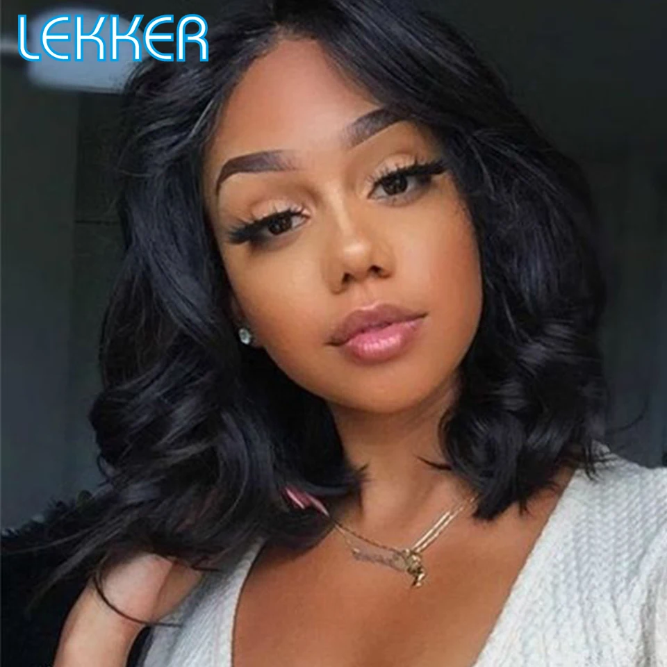 Lekker Bouncy Curly T Part Lace Front Human Hair Wig With Dark Roots For Women Pre Plucked Ombre Colored Deep Wavy Glueless Wigs