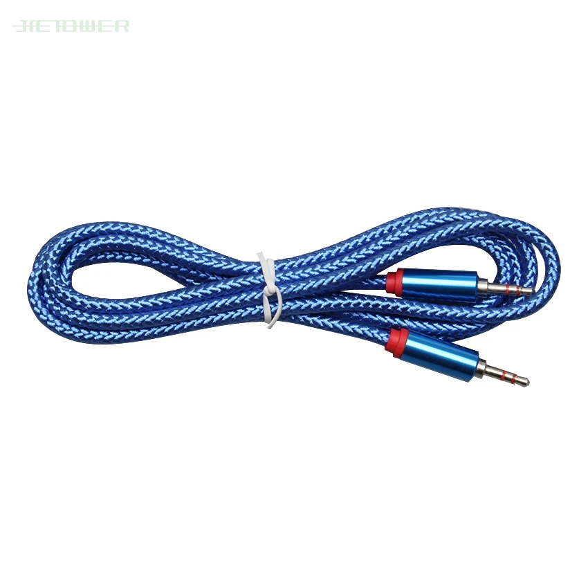 50pcs lot High Quality 2M Car Audio Jack Plug Male To Male AUX Cable 3 5 Mm Audio Male to Male Cables For Headphone MP3