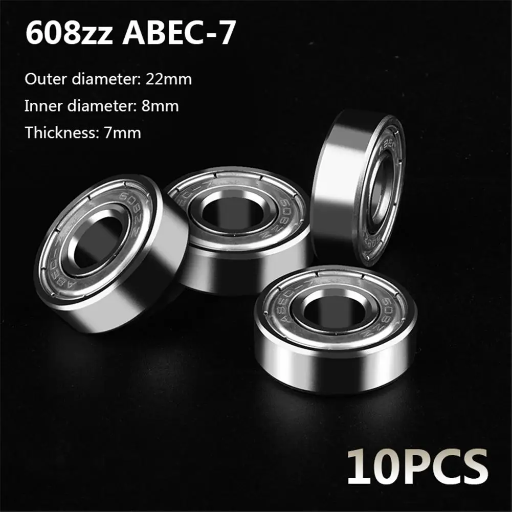 

10pcs 608zz Ball Bearings Deep Groove Ball Bearing Skate Stroller Miniature Bearings ABEC-7 8x22x7mm /0.31 x 0.87 x0.28in