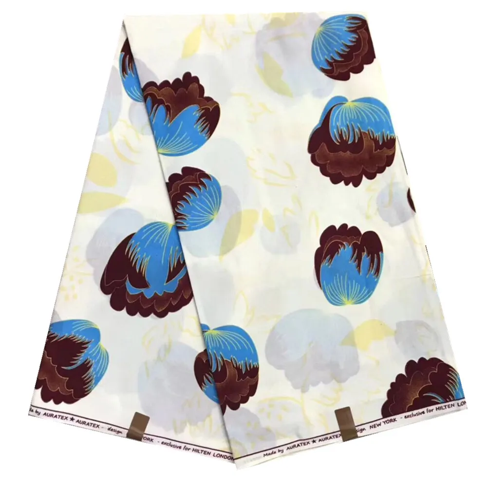 Цветная Цветочная африканская набивная настоящая вощеная ткань для женщин Свадебное платье дизайн Анкара голландская настоящая восковая ткань