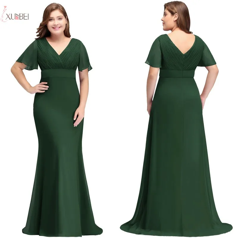 short sleeve plus size formal dresses