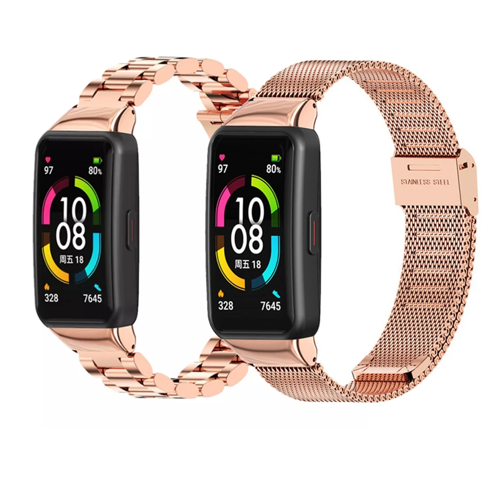 Браслет из нержавеющей стали для Huawei Honor Band 6 металлический ремешок
