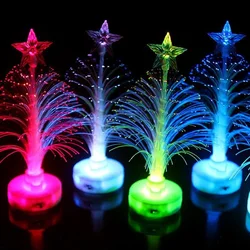 Colored Fiber Optic LED Light-up Mini Christmas Tree with Star Battery Powered Creative Gifts