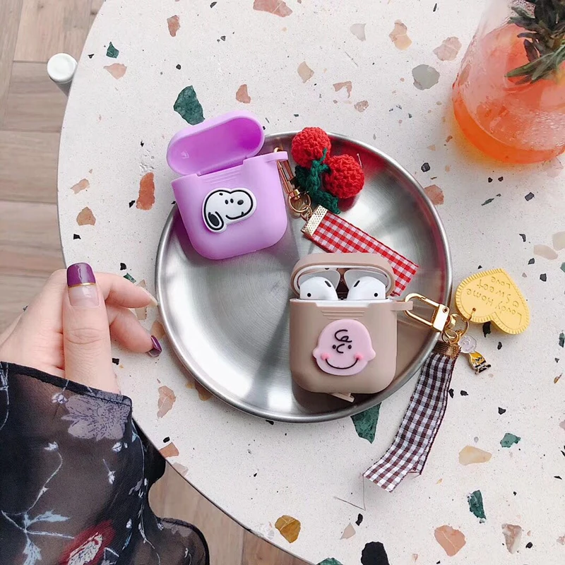 

Japan Cute Dog Charlie Bluetooth Wireless Headset Silicone Case For Airpods Earphone Protective Case Shockproof Drop Soft Case