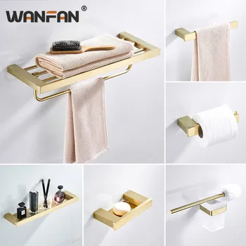 

Bathroom Accessories Bath Hardware Set Golden Color Swan Toilet Paper Holder Towel Rack Tissue Holder Roll Paper Holder A08-630
