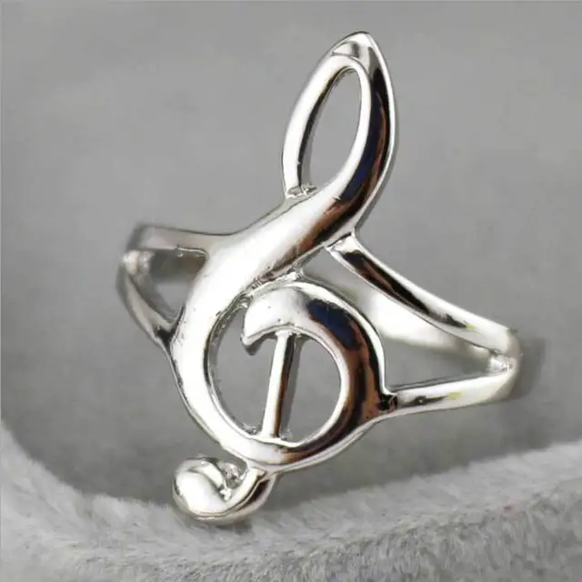 Treble Clef Ring, Sterling Silver Music Note Ring, 925, Musical, Musician,  Boho, Gypsy, Festival Jewelry,