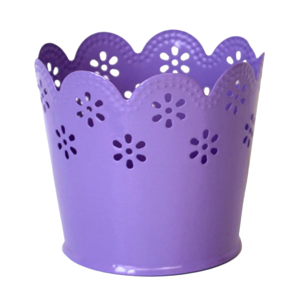 Hollow Flower Basket Holder Container Desktop Organizer Makeup Barrels Bucket