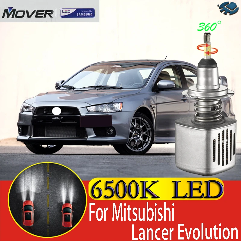 Автомобильный головной светильник, светодиодный светильник SAMSUNG для Mitsubishi Lancer Evolution, светодиодный, 6500 K, белый светильник, автомобильный головной светильник 2X