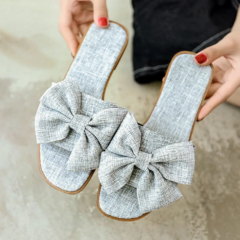 

2020 Summer Slippers Women Torridity Bow Torridity Sandals Slipper Indoor Outdoor -flops Beach Shoes Female Fashion Shoes Girl