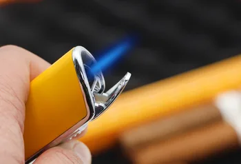 

Cigar Puncher Windproof Three Flame Lighter Advanced Cigarette Lighter High Temperature Torch Electric Barbecue Welding Torch