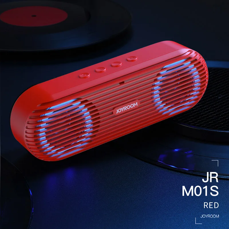 Joyroom Bluetooth динамик сабвуфер Портативный динамик s беспроводной динамик Bluetooth двойной рог стерео TF карта Bluetooth динамик - Цвет: Красный