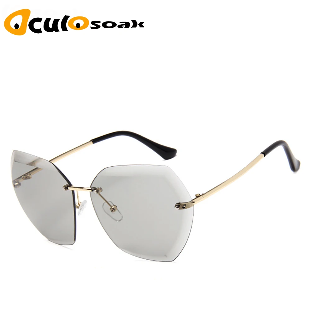 

New Women Oversize Sunglasses Gradient Plastic Brand Designer Female Sun Glasses Uv400