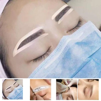 

6 Pairs/pack Disposable Eyebrow Stencil Eyebrow Shape Auxiliary Sticker Templates Semi Permanent Makeup Eyebrow Tools Ruler