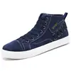Classic Vulcanize Canvas Shoes For Men Navy Blue Sneakers With A High Top School Students Boys High-Top Shoes Man Trekking Shoes 2