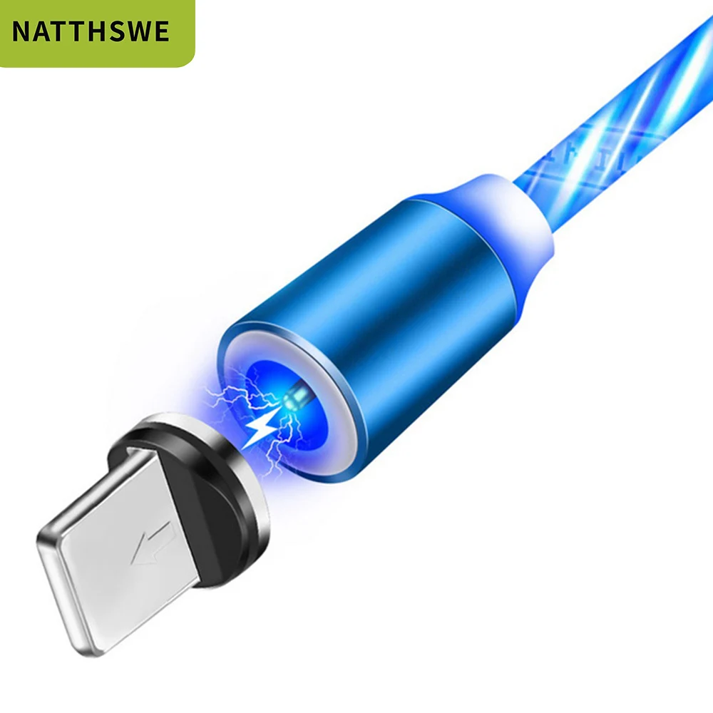 Магнитный usb-кабель NATTHSWE для iPhone XR X 7 8, зарядное устройство Micro type C для быстрой зарядки, магнитный USB-C