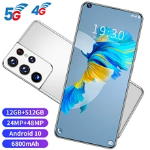 S21 ultra 7.3 Polegada smartphone 6800mah desbloquear versão global 4g/5g android 10.0 24mp + 48mp 12gb + 512gb celulares telefone inteligente