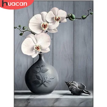 

HUACAN Full Square Round Diamond Painting Flower Cross Stitch Kit Diamond Embroidery Sale Home Decoration