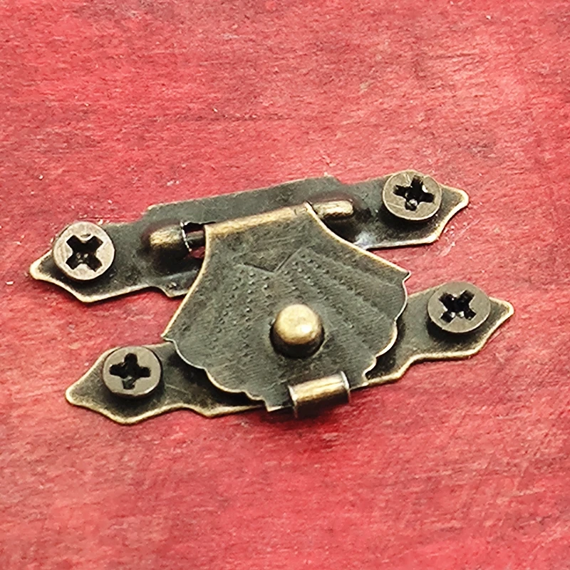 15pcs Box Hasp Hinges Antique Bronze Round Iron Suitcase Vintage Cabinet Latch Jewelry Toggle Lock Decorative Furniture Hardware