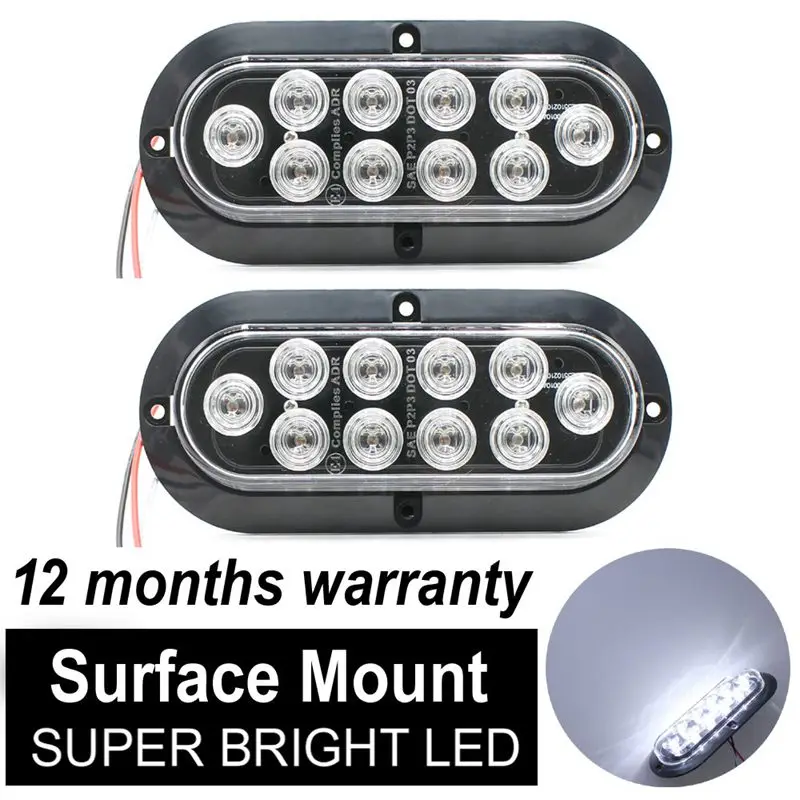 10 Led поверхностного монтажа овальная обратная лампа, Сигнал Поворота Боковой габаритный хвост светодиодный светильник для грузовика трейлер Трейл автобус 12 В Dc(упаковка из 2