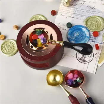 Retro Wax Seal Melting Furnace Wood Oven Furnace Wax Pot Beads Sticks Heater Wax Melting Warmer For Candle Stamp DIY Arts Crafts 1