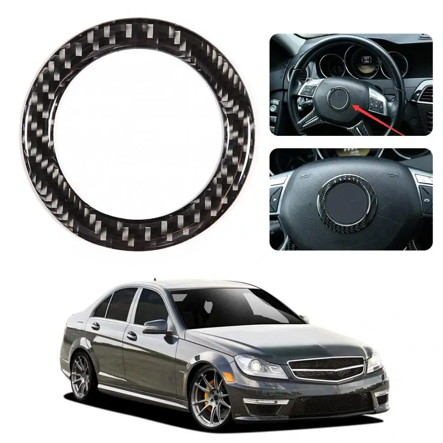 Украшение руля отделка углеродного волокна материал подходит для Mercedes W204 2005 2006 2007 2008 2009 2010 2011 2012 автомобилей