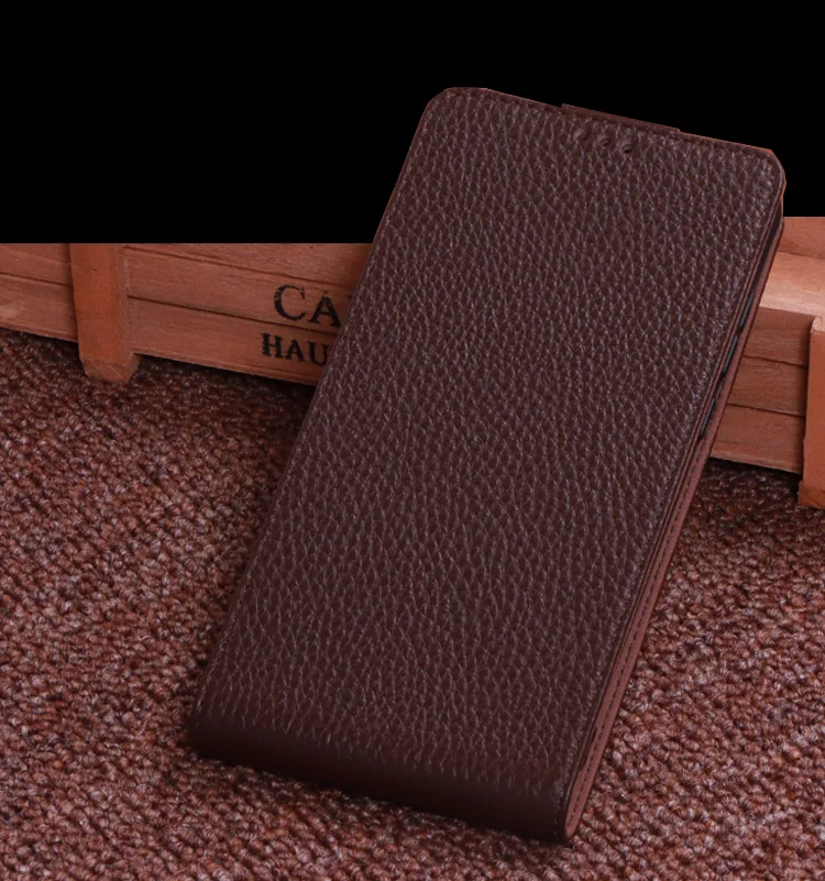 Business Genuine Leather Vertical Flip Phone Case For Lenovo Vibe P2/Lenovo Vibe Shot Z90 Vertical Phone Case Up and Down Cover - Цвет: Coffee 4